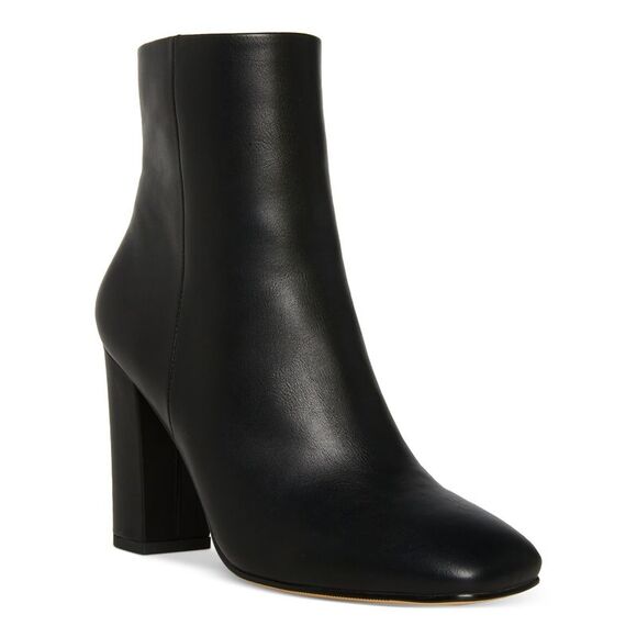 MADDEN GIRL Shoes - MADDEN GIRL Womens Black Comfort Knox Square Toe Block Heel Zip-Up Booties 10 M